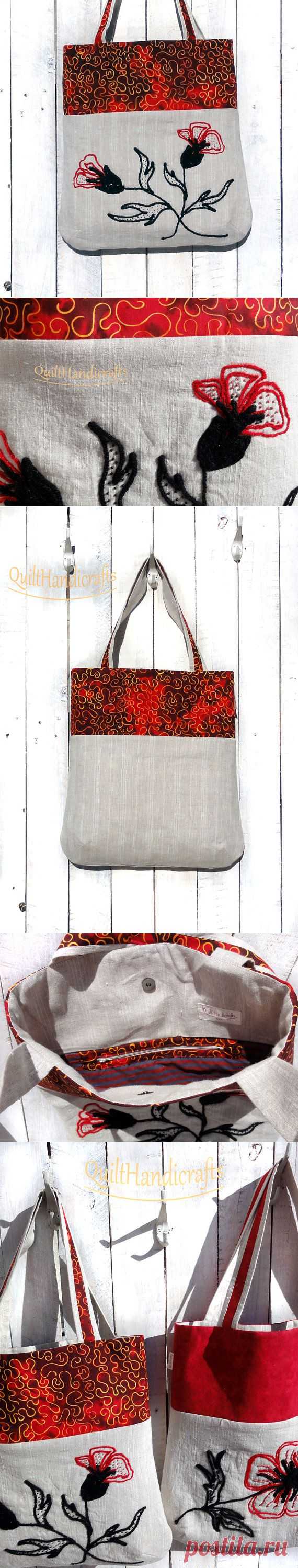 Beautiful bags Gorgeous floral embroidery by QuiltHandicrafts