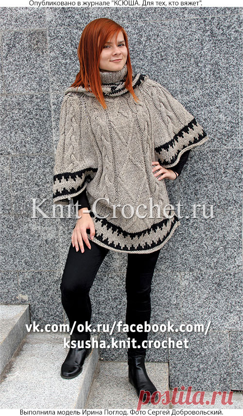 Туника с капюшоном на спицах. - Туники, вязанные на спицах - Вязание спицами - Каталог статей - Вязание спицами и крючком