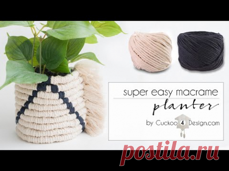 easy macrame planter sleeve - YouTube