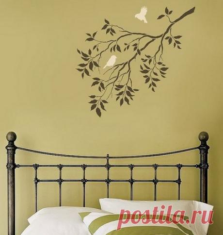 Как украсить стену своими руками|Трафареты, рисунки на стене | Ремонт и...
