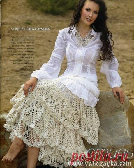 Кружевная юбка крючком схемы и описание.Вязание крючком юбки схемы и модели бесплатно