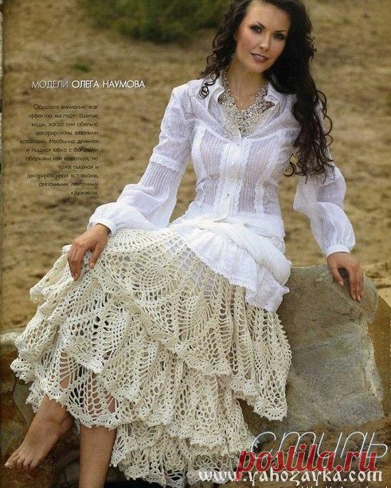 Кружевная юбка крючком схемы и описание.Вязание крючком юбки схемы и модели бесплатно