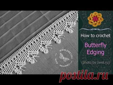 ♥ How to Crochet the Butterfly Edging • Free crochet tutorial & Chart • ellej.org