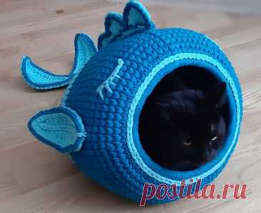 Fish house for cats crochet