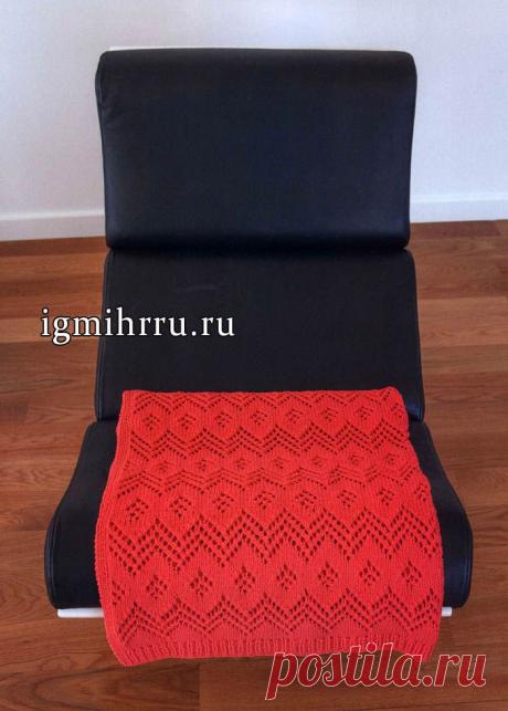 Покрывало, связанное ажурным узором спицами / igmihrru.ru