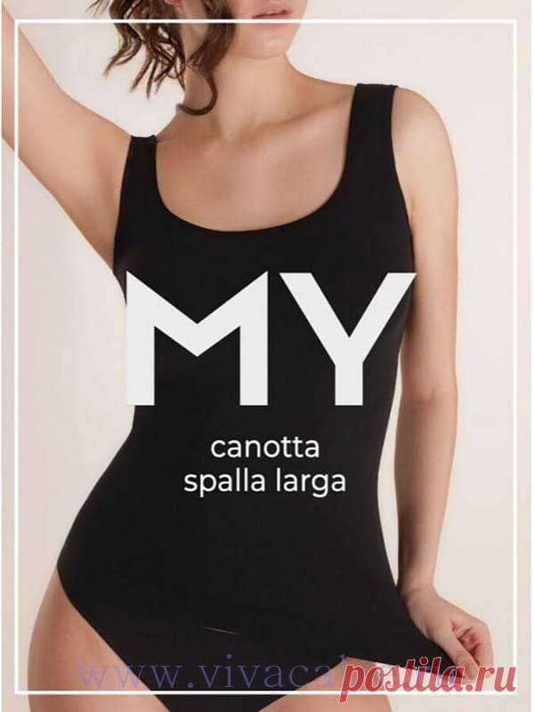MY CA019 CANOTTA spalla larga майка женская бесшовная с широкими бретелями из микрофибры