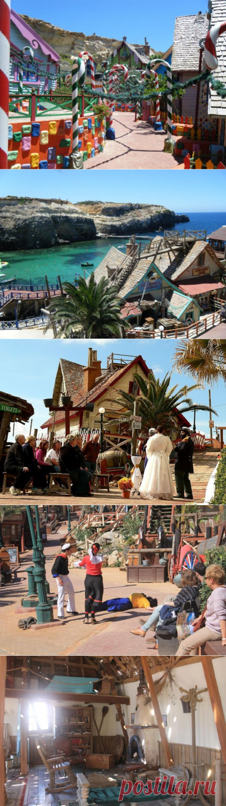 Деревня Попай (Popeye Village) - коплекс развлечений в честь фильма, бухта Анкор-Бэй, Меллиеха, Мальта - Туристический портал - Мир красив!