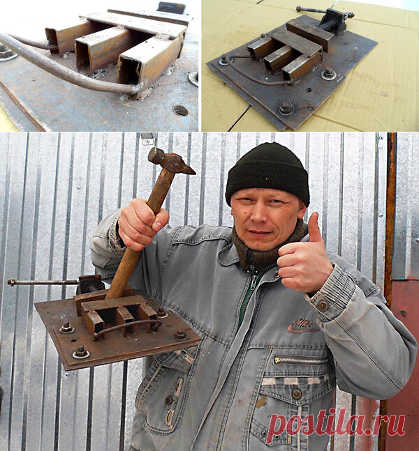 Самодельные простецкие слесарные тиски. Жму всё подряд | Вадим Васильев | Яндекс Дзен