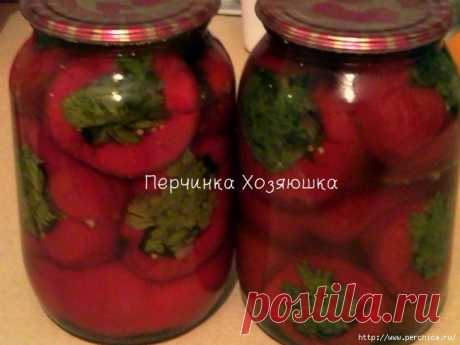 Перец фаршированный баклажанами в маринаде