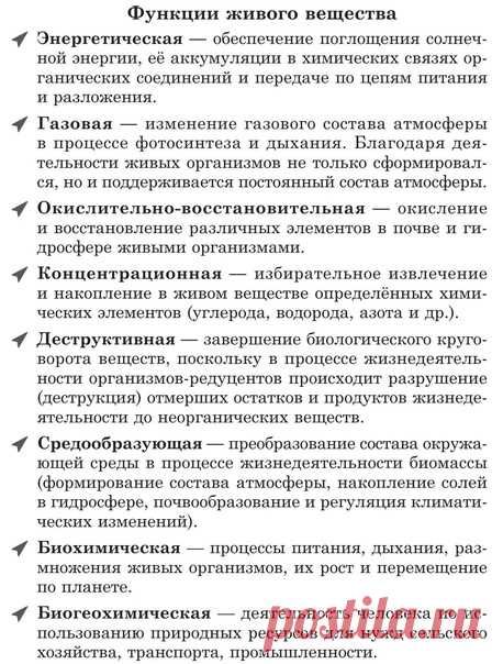 ФУНКЦИИ ЖИВОГО ВЕЩЕСТВА БИОСФЕРЫ
