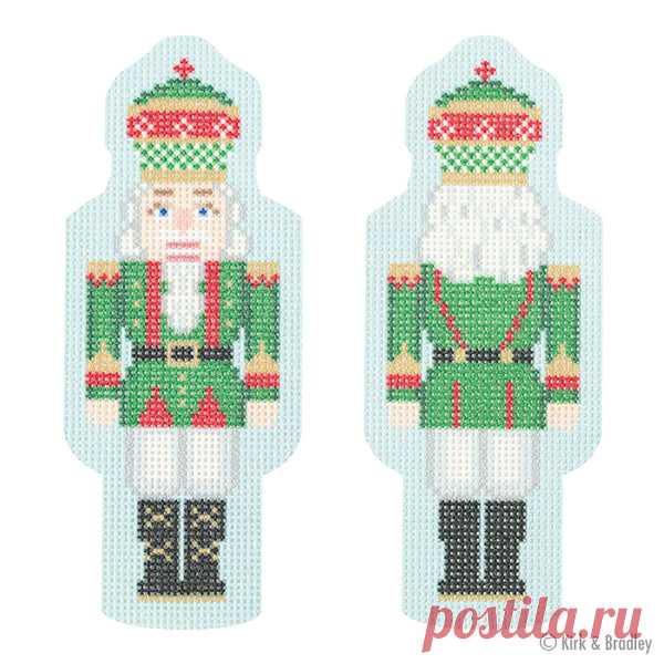 NTG KB169 - Double-Sided Nutcracker Ornament - Green Introducing Kirk & Bradley's line of stitch printed canvases. This canvas was printed using state of the art printing technology.Double-Sided Nutcracker Ornament - GreenStyle: NTG KB169Size: 2