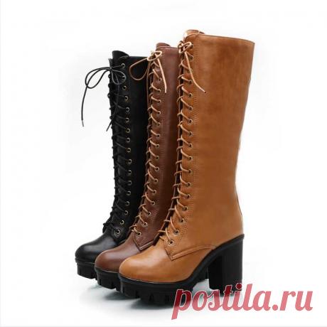 shoe glove Picture - More Detailed Picture about The Most Popular Winter Warm Zip Knee High Boots Rock Style Round Toe Lace up Platform Shoes Large Size High Heel Shoes Lady Picture in Women's Boots from Urban Fashion Store | Aliexpress.com | Alibaba Group