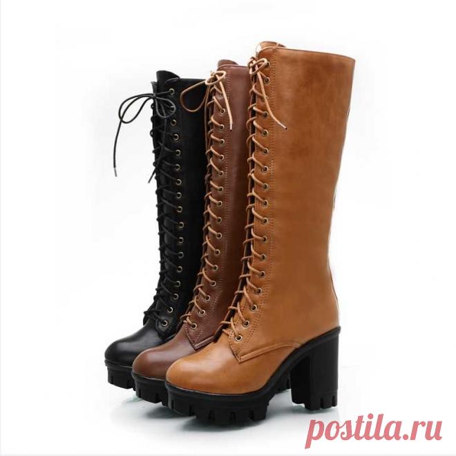 shoe glove Picture - More Detailed Picture about The Most Popular Winter Warm Zip Knee High Boots Rock Style Round Toe Lace up Platform Shoes Large Size High Heel Shoes Lady Picture in Women's Boots from Urban Fashion Store | Aliexpress.com | Alibaba Group