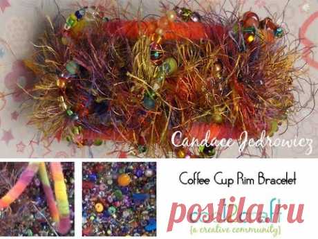 How to Make a Bracelet from a Cardboard Coffee Cup Rim by Candace Jedrowicz