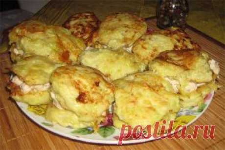 Кабачковые сендвичи с курино-сырной начинкой |