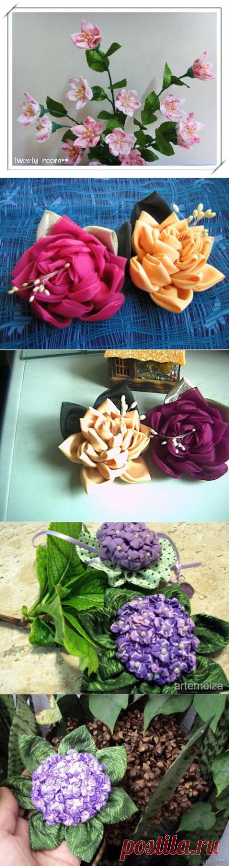 Разные способы изготовления цветов из ткани — Рукоделие