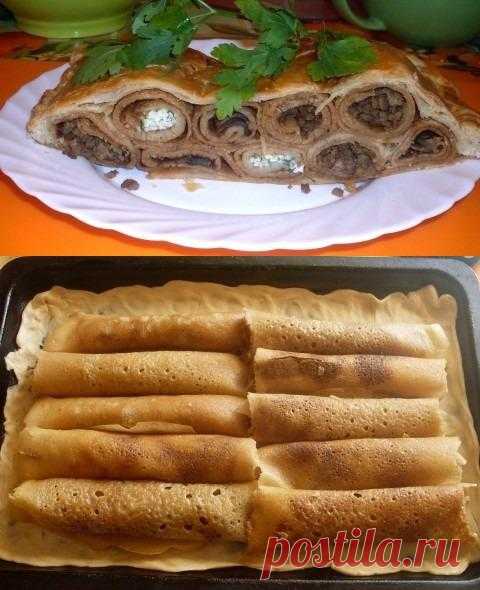 Блинный пирог "Поленница"