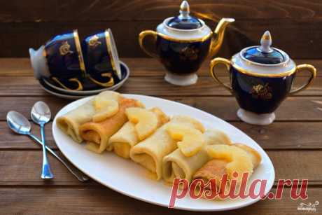 Блинчики с фруктовой начинкой - пошаговый рецепт с фото на Повар.ру