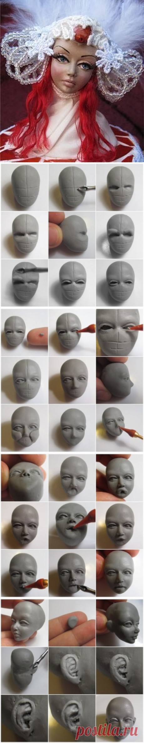 Лепка лица из полимерной глины
