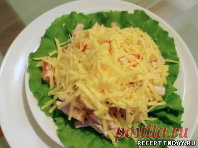 Рецепт: Cалат с ветчиной и помидорами