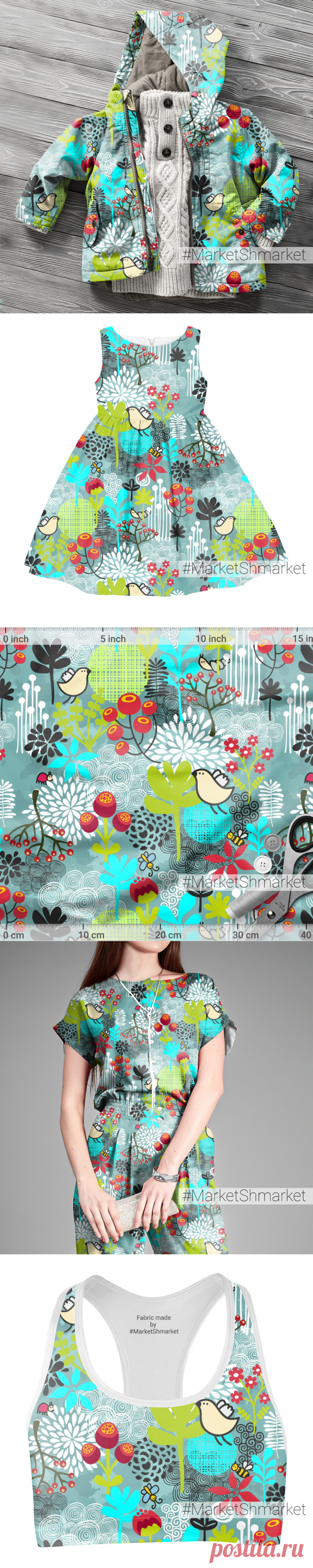 Ткань Зимний лес - закажи на #MarketShmarket.com любая ткань с любым принтом