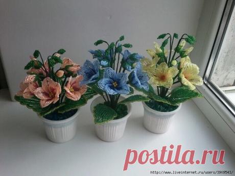 Прекрасные цветы из бисера — Сделай сам, идеи для творчества - DIY Ideas