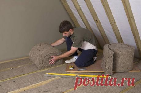 Утепление чердачного перекрытия по деревянным балкам