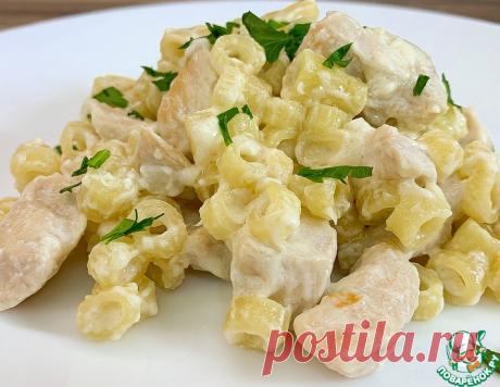 Макароны в сливках с куриным филе