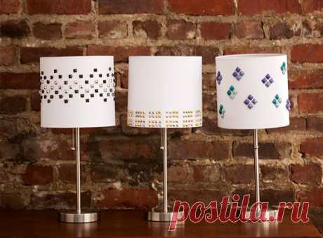 Декорирование абажура настольной лампы