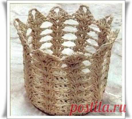 Вяжем красивые корзинки из шпагата