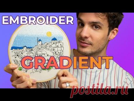 How to Embroider a Gradient? (Graded sky example)