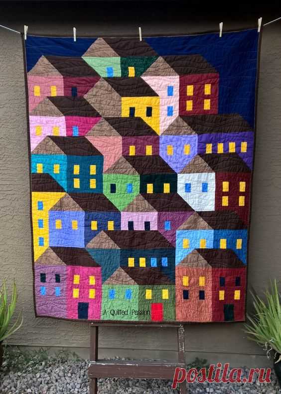 ​Покрывала с домиками из лоскутков — DIYIdeas