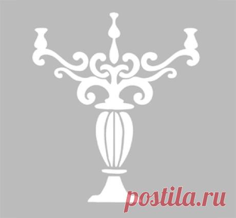 Pochoir Adhésif 15 x 10 cm CHANDELIER VINTAGE Pochoir adhésif repositionnable de fabrication artisanale française dans une matière PVC grise souple, résistante et lavable. Résiste à de multiples utilisations, s’adapte à la plupart des supports à