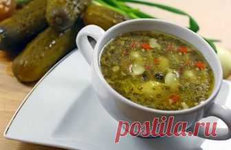 *Рассольник с почками и перловкой*