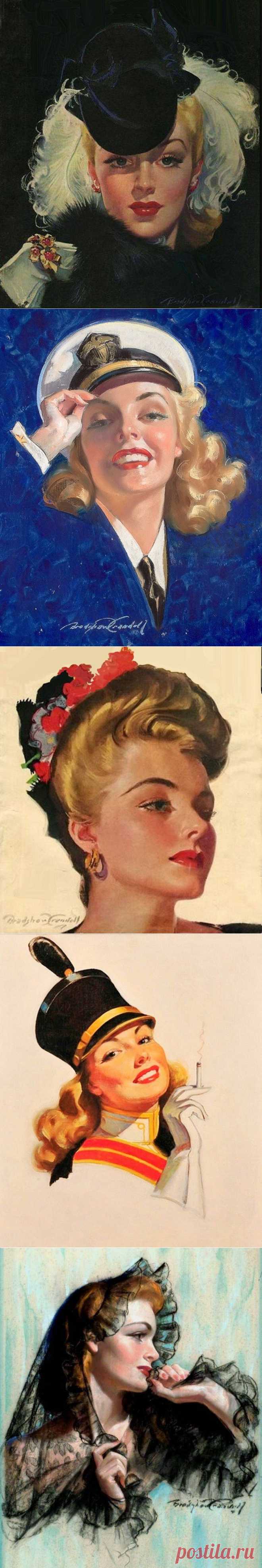 ШЛЯПКИ. Художник John Bradshaw Crandell (1896 - 1966)