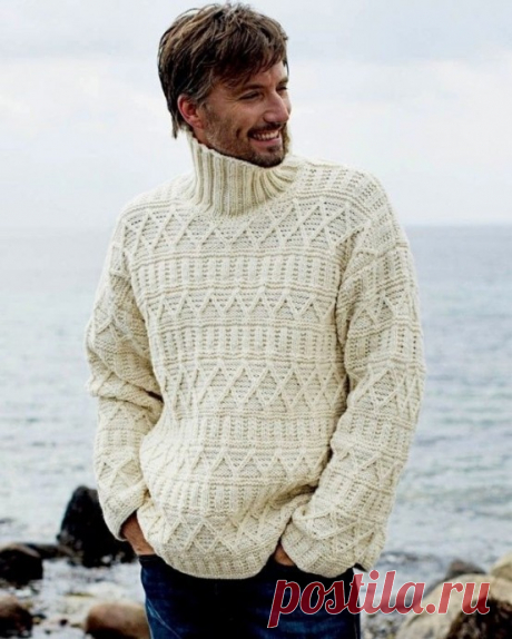 Мужской свитер с рельефным узором