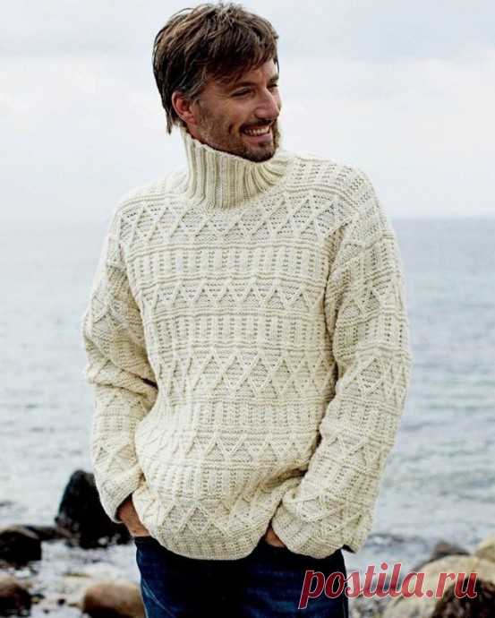 Мужской свитер с рельефным узором