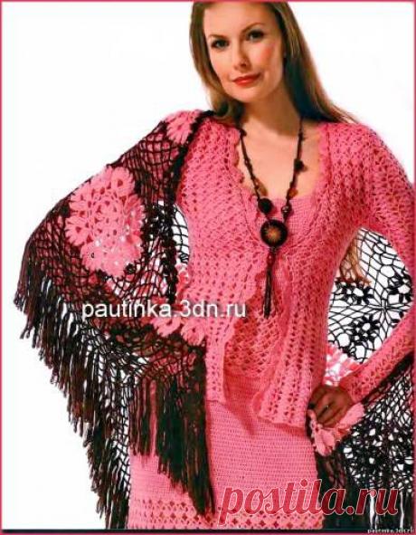 Схемы вязания шали - Схемы для вязания - Уроки вязания крючком - Вязание крючком, мотивы, схемы для вязания крючком
