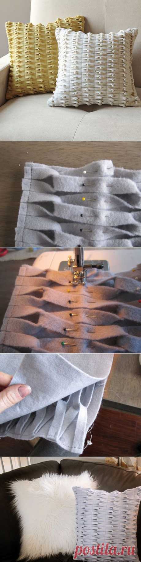 Диванные уютные подушки-«думочки» из полосок фетра — Рукоделие