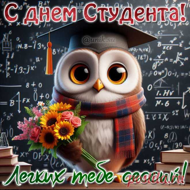 С Днем Студента открытка пожелание поздравление