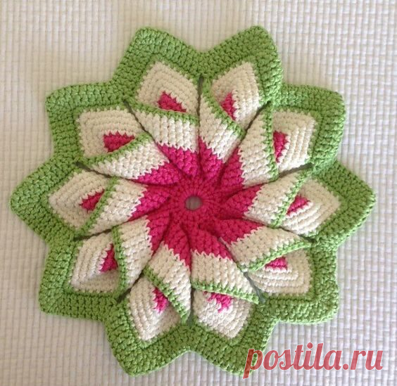 10 Point Hotpad - i want crochet 10 Point Hotpad, hello beloved followers, today we will leave here for you another beautiful crochet yarn craft patterns, a