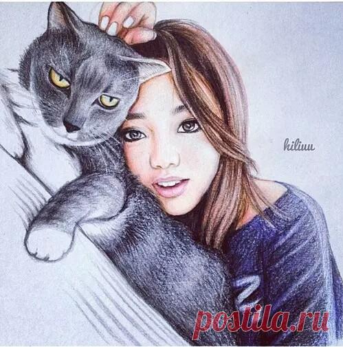 красиво, кот и рисунок - картинка #2734908 на Favim.ru