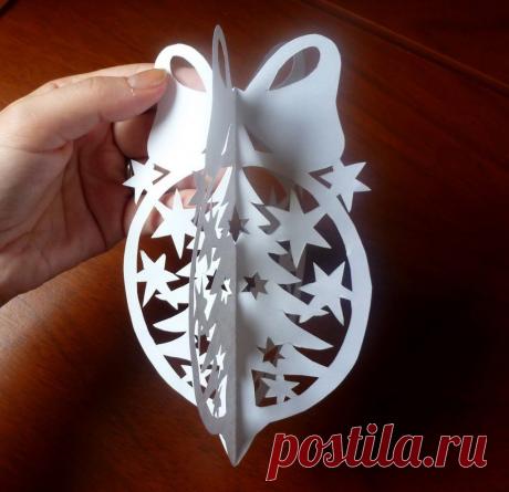 Новогодние поделки из бумаги видео, как сделать новогодний шар | Домоводство для всей семьи