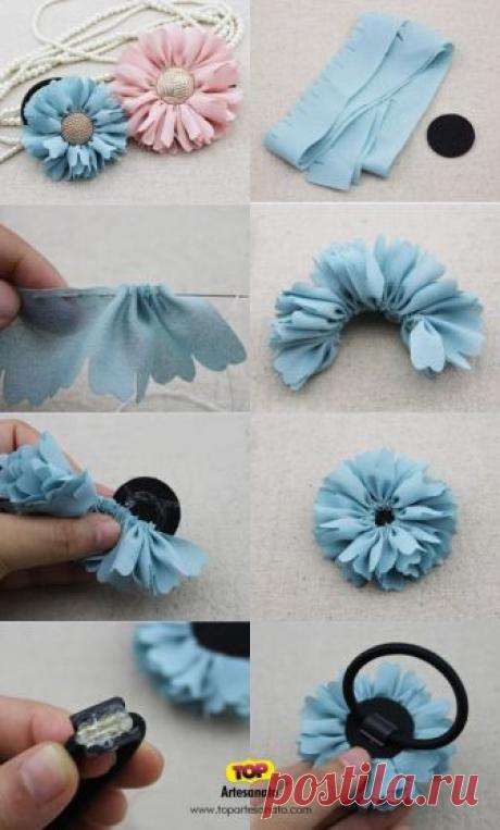 Цветы из лент — Сделай сам, идеи для творчества - DIY Ideas