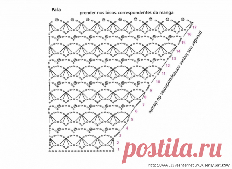 Рукав крючком вязанный сверху