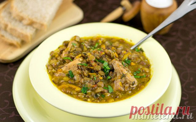 Чечевица с курицей