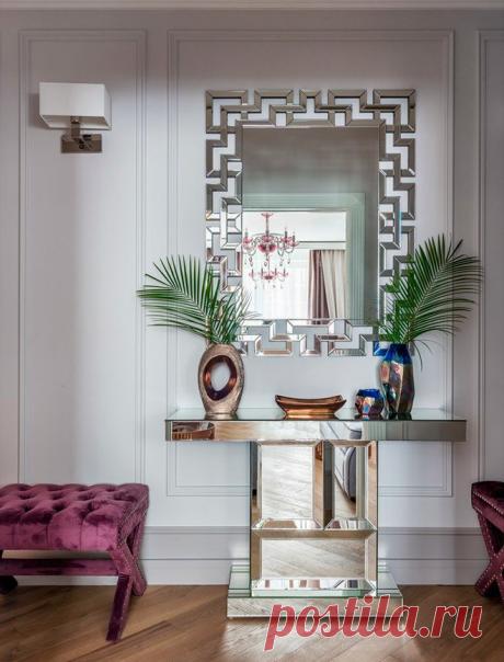 Консоль зеркальная с широкой прямоугольной ножкой Mulhouse - купить за 28880 руб. в интернет-магазине DG-Home