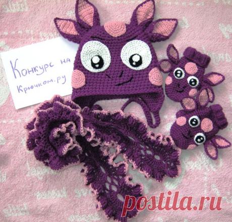 Зимний комплект &quot;Лунтик&quot; - подарок на Новый год | Вязание крючком, схемы вязания, бесплатное вязание крючком