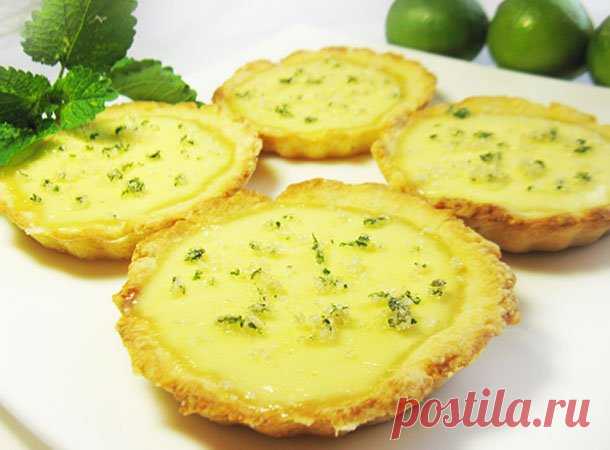 Тарталетки Мохито с мятой и лаймом.