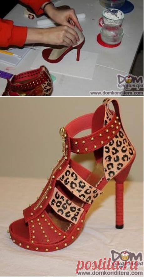 туфли из сахарной мастики